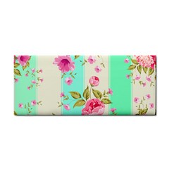 Stripes Floral Print Hand Towel by designsbymallika