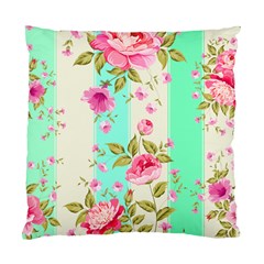 Stripes Floral Print Standard Cushion Case (two Sides) by designsbymallika