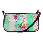 STRIPES FLORAL PRINT Shoulder Clutch Bag Front