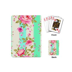 Stripes Floral Print Playing Cards Single Design (mini) by designsbymallika