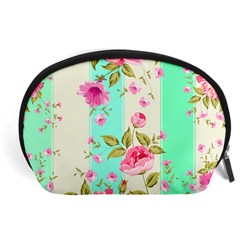 Stripes Floral Print Accessory Pouch (large) by designsbymallika