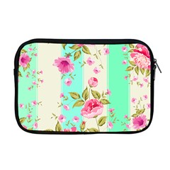 Stripes Floral Print Apple Macbook Pro 17  Zipper Case by designsbymallika