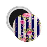 STRIPES FLORAL PRINT 2.25  Magnets Front