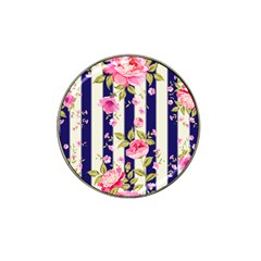 Stripes Floral Print Hat Clip Ball Marker (10 Pack) by designsbymallika