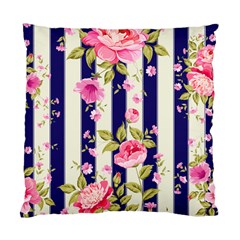 Stripes Floral Print Standard Cushion Case (two Sides) by designsbymallika