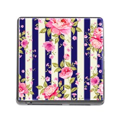 Stripes Floral Print Memory Card Reader (square 5 Slot) by designsbymallika