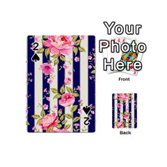 Stripes Floral Print Playing Cards 54 Designs (mini)