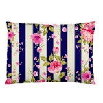 STRIPES FLORAL PRINT Pillow Case (Two Sides) Back