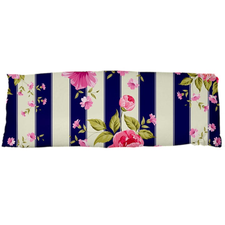 STRIPES FLORAL PRINT Body Pillow Case Dakimakura (Two Sides)