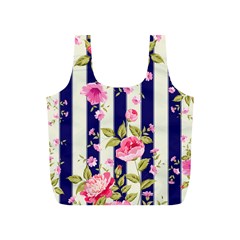 Stripes Floral Print Full Print Recycle Bag (s) by designsbymallika