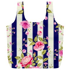 Stripes Floral Print Full Print Recycle Bag (xxxl) by designsbymallika