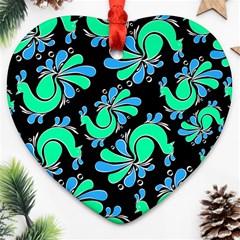 Peacock Pattern Ornament (heart) by designsbymallika