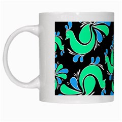 Peacock Pattern White Mugs by designsbymallika