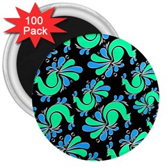 Peacock Pattern 3  Magnets (100 Pack) by designsbymallika