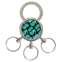 Peacock Pattern 3-ring Key Chain by designsbymallika