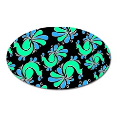 Peacock Pattern Oval Magnet by designsbymallika