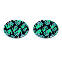 Peacock Pattern Cufflinks (oval) by designsbymallika