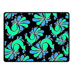 Peacock Pattern Fleece Blanket (small) by designsbymallika