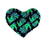 PEACOCK PATTERN Standard 16  Premium Heart Shape Cushions Front