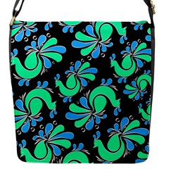 Peacock Pattern Flap Closure Messenger Bag (s) by designsbymallika