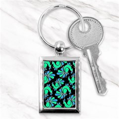 Peacock Pattern Key Chain (rectangle) by designsbymallika