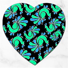 Peacock Pattern Jigsaw Puzzle (heart) by designsbymallika