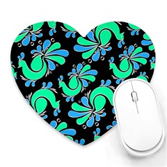 Peacock Pattern Heart Mousepads by designsbymallika