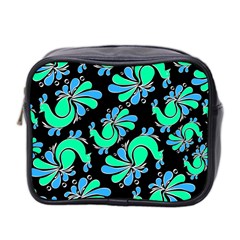 Peacock Pattern Mini Toiletries Bag (two Sides) by designsbymallika