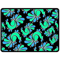 Peacock Pattern Fleece Blanket (large)  by designsbymallika