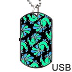 PEACOCK PATTERN Dog Tag USB Flash (One Side) Front