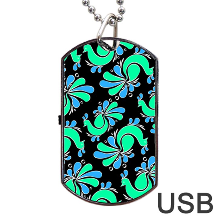 PEACOCK PATTERN Dog Tag USB Flash (One Side)