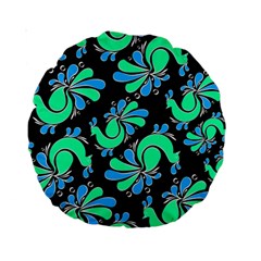 Peacock Pattern Standard 15  Premium Round Cushions by designsbymallika