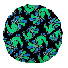 Peacock Pattern Large 18  Premium Round Cushions by designsbymallika