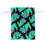 PEACOCK PATTERN Lightweight Drawstring Pouch (L) Front