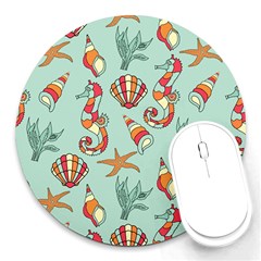 Coral Love Round Mousepads by designsbymallika