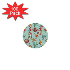 Coral Love 1  Mini Buttons (100 Pack)  by designsbymallika