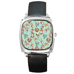 Coral Love Square Metal Watch by designsbymallika