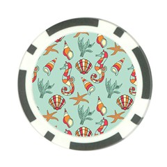 Coral Love Poker Chip Card Guard by designsbymallika