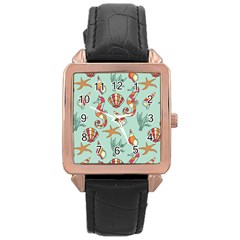 Coral Love Rose Gold Leather Watch  by designsbymallika