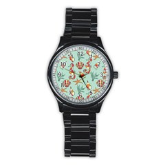 Coral Love Stainless Steel Round Watch