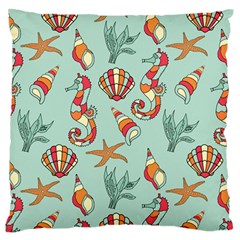 Coral Love Large Flano Cushion Case (one Side)