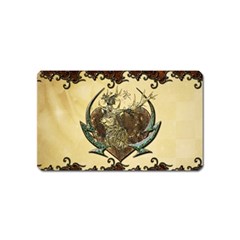 Wonderful Deer With Leaves And Hearts Magnet (name Card)