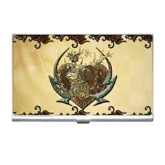 Wonderful Deer With Leaves And Hearts Business Card Holder