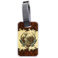 Wonderful Deer With Leaves And Hearts Luggage Tag (two Sides)