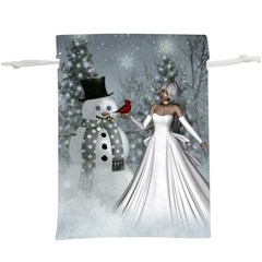 The Wonderful Winter Time  Lightweight Drawstring Pouch (xl) by FantasyWorld7