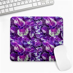 Botanical Violet Print Pattern 2 Large Mousepads by dflcprintsclothing