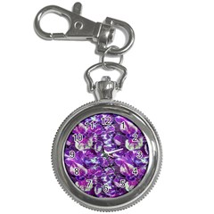 Botanical Violet Print Pattern 2 Key Chain Watches by dflcprintsclothing