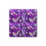 Botanical Violet Print Pattern 2 Square Magnet Front