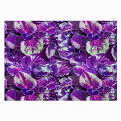 Botanical Violet Print Pattern 2 Large Glasses Cloth (2 Sides) by dflcprintsclothing