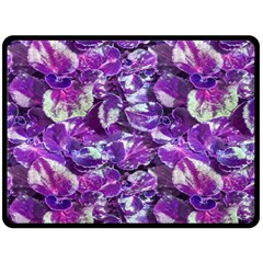 Botanical Violet Print Pattern 2 Fleece Blanket (large)  by dflcprintsclothing